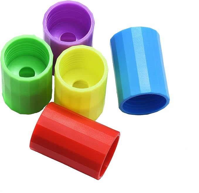 25 Pieces Tornadoes in A Bottle, Plastic Tornado Bottle Connector Cyclone Tube Vortex Connector for Scientific Experiment, 5 Colors