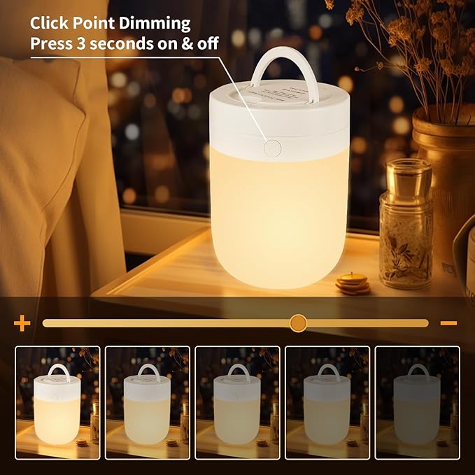 Small Kids Night Light, 13 Color Dimmable LED Lamp, Portable Stepless Dimming, Color Changing Touch Nursery Lamp, Rechargeable Toddler Night Light