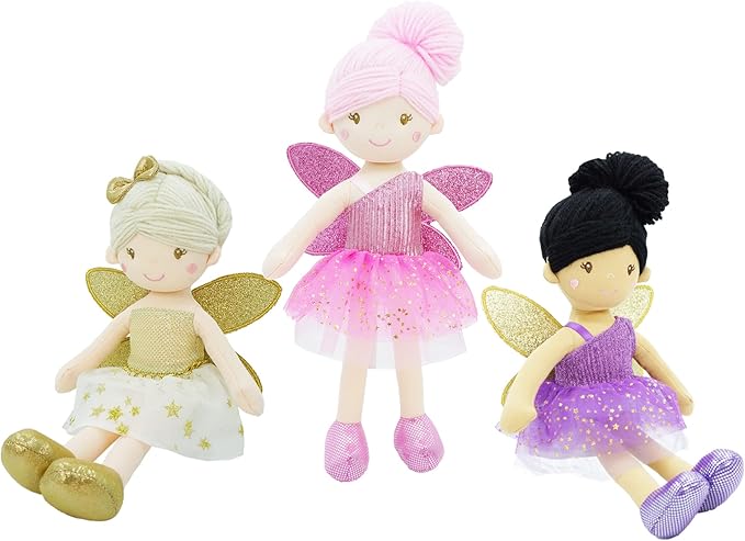 June Garden 12" Enchanted Garden 3 Fairy Dolls Package - Best Value