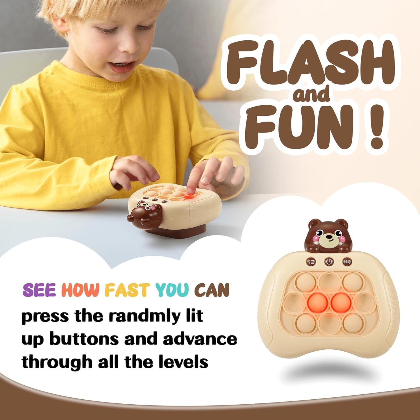 Push Game Console, Handheld Game for Kids 6-8 Years Old, Push Game, Bubble Pressure Glow Game, Autism Sensory Toy, Birthday Gift for Boys, Girls, Teens 8-12 Years Old.…