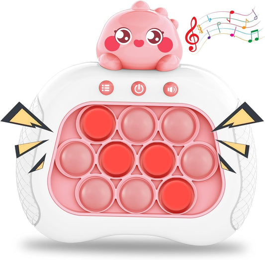 DInosaur Fast Push Game, Pop Bubble Fidget Toy Quick Push Light Up Popping Game Toys for Ages 4-12, Birthday Gifts for Boys, Girls & Teens