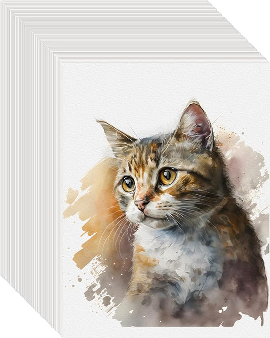 150PCS 9x12 Watercolor Paper Bulk, 140lb/300g Cold Press Thick Water Color Paper Pad for Kid Child Adult, White Art Paper for Drawing Painting Markers Gouache, Textured Cotton Paper Sheets