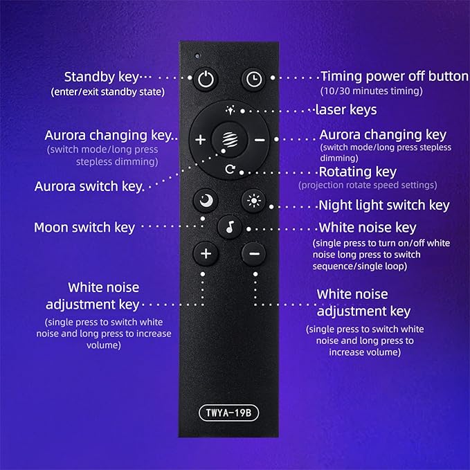 Galaxy Star Projector for Kids, 6 Colors & 5 White Noise Ceiling Night Light with Remote Control, Northern Lights Projector Gifts for Girls Boys Adults,Bedroom Party Decoration (Gray)