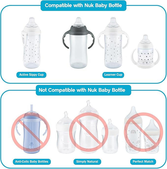 8pcs Replacement Silicone Spout Nipple for NUK Activity and Learner Cup, Soft Transition Spout for Sippy Cups, Silicone BPA-Free, Leak-Proof, Easy Transition from Bottle to Cup