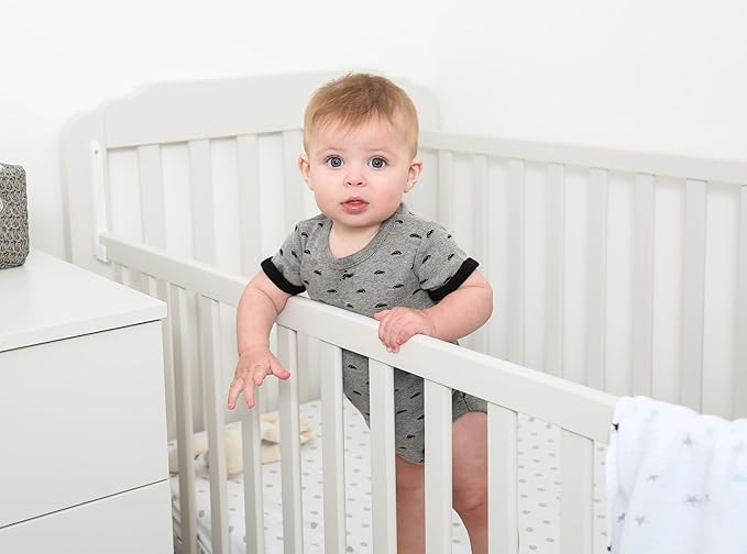 Ely’s & Co. Crib Sheets, Baby Boy/Girl Fitted Crib Mattress Sheet Set, 2 Pack, 100% Jersey Knit Cotton, Infant and Toddler Nursery Bedding, Grey Chevron and Polka Dot Print, 28” x 52”