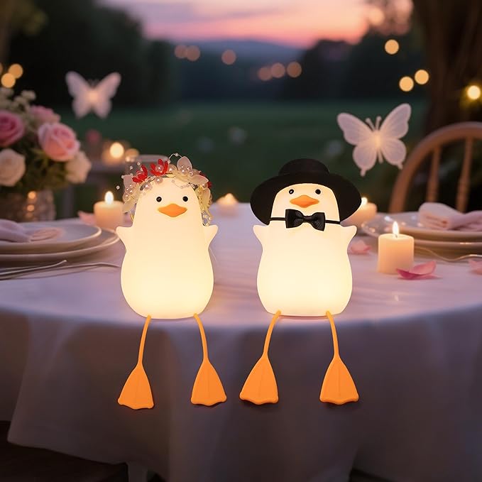 Groom Duck Night Light,Bridal Shower Gifts,Wedding Gifts for Bride/Groom with Timer & Dimmer & Rechargeable for Table Decor,Creative Gift for Newlyweds,Anniversary,Engagement for Him Her Women Men