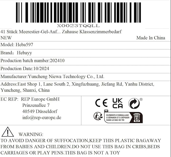 41PCS Marine World Jelly Stickers, Mermaid and Ocean Creatures Thick Window Door Decors Removable Reusable Gel Clings Decals for Kids Toddlers Kids Home Classroom Animal Party Supplies (Not Edible)