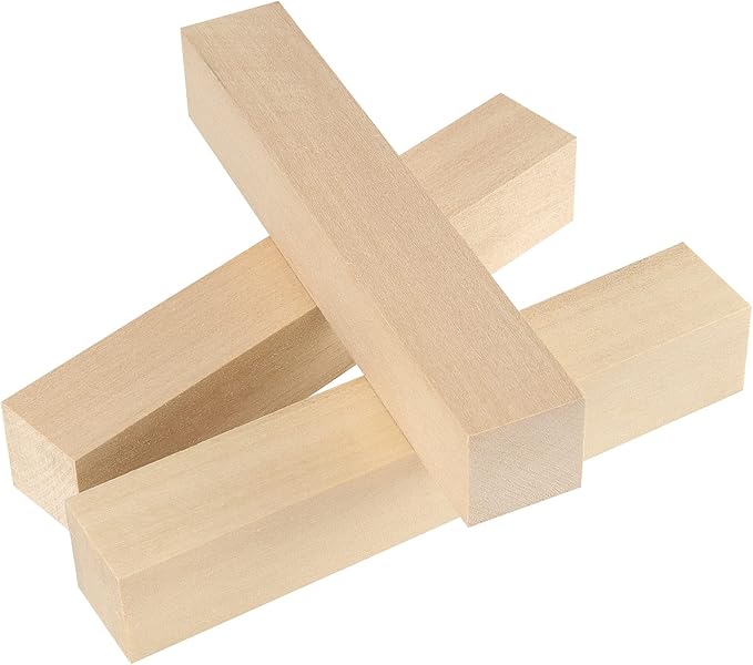 JAPCHET 20 PCS 6 x 1 x 1 Inch Basswood Carving Blocks, Natural Whittling Blocks Unfinished Basswood Blocks for Beginners Carving, Crafting and Whittling