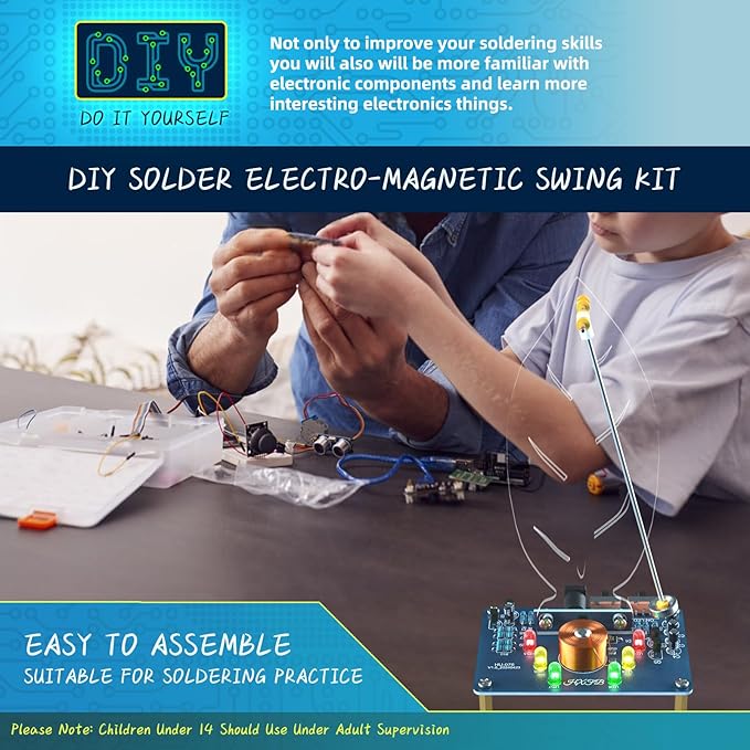 DIY Solder Electro-Magnetic Swing kit,DIY Soldering Projects Soldering Practice Kit DIY Radio Kit for Learning Teaching STEM Education Ideal Gift for Family and Friends