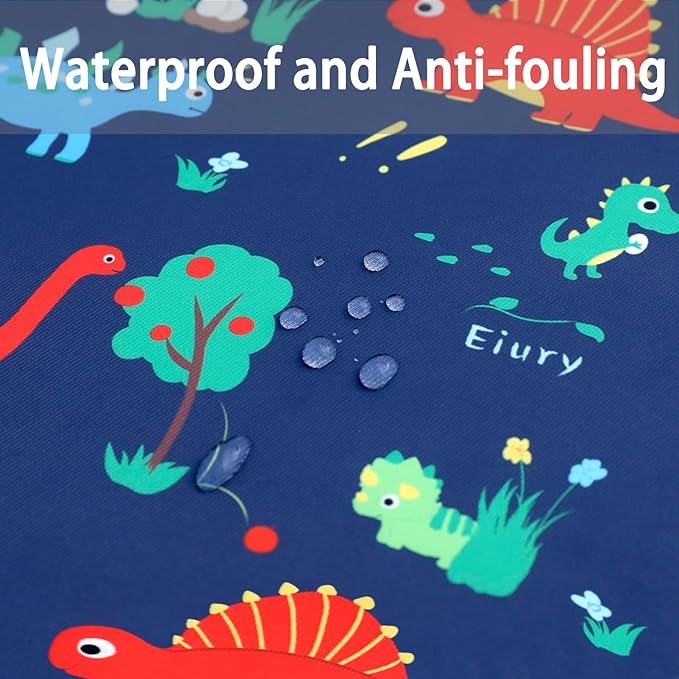 Toddler Booster Seat for Dining Table, Portable Kids Booster Seat with Safety Buckles Portable Increasing Booster Cushion with Non-Slip Bottom (Blue Dinosaur)