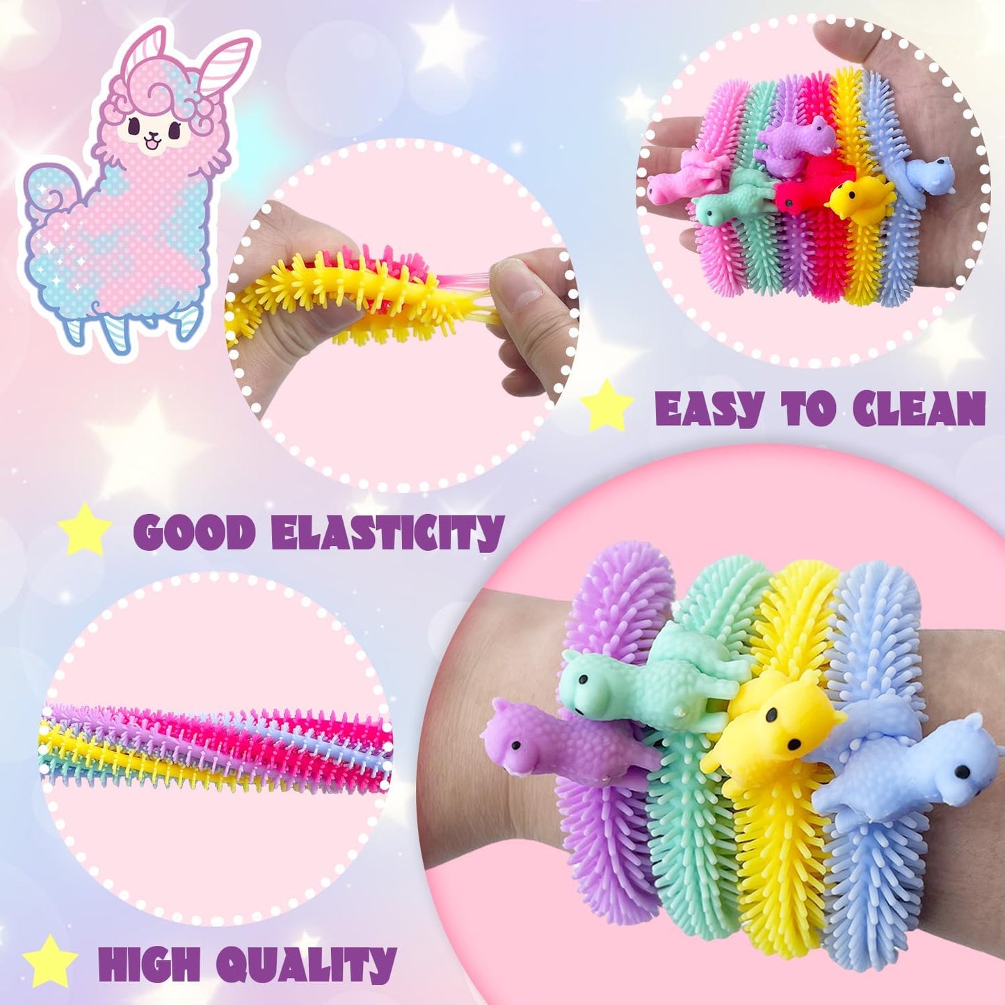 40 Pack Stretchy String Fidget Toys,Alpaca Sensory Noodle Strings,Textured Stretchy String for Kids Adults Stress Relief,Party Favors,Christmas Stocking Stuffers