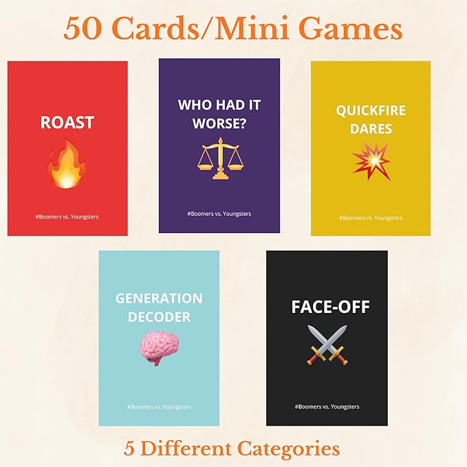 SHIMANY Over The Hill Hilarious Party Card Game for Boomers & Youngsters. Great for Birthdays, Family Gatherings & Adult Game Night