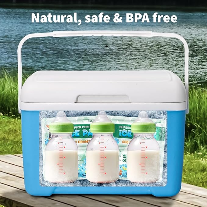 5 Packs Reusable Ice Packs for Lunch Boxes - 12+ Hour Cooling Ice Gel Pack for Camping, Beach, Office - Ice Packs for Cooler Bag, Cooler Backpacks