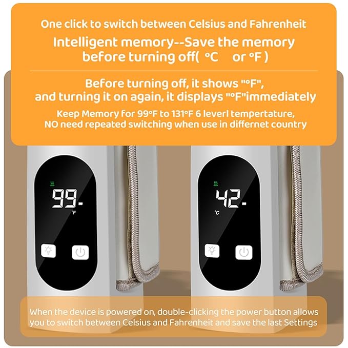 Marhynchus Portable Baby Bottle Warmer Travel Electric Bottle Warmer for Outings Car Feeding Food Heating