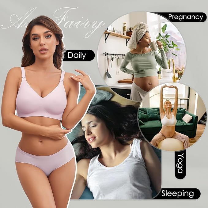 As Fairy Seamless Nursing Bras for Breastfeeding Soft Wireless Sleep Maternity Bralette Regular and Plus Size