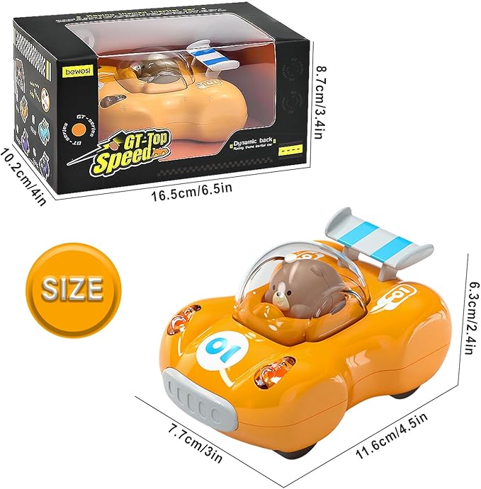 1-3 Year Old Toy Trucks for Toddlers Birthday Gift Pull Back Car for 2 Years Old Boy Cars Friction Power Car Toys 12-18 Months Gifts for 1 2 3 Year Old Boy and Girls(Yellow)