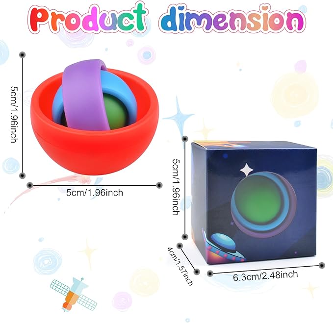 Fidget Toy for Adults, Colorful Sensory Toys for Teens 8-12, Gift Ideas for Boys Girls Teens Kids, ADHD Autism Quiet Stress Relief Finger Toy Hand Fidget Spinner