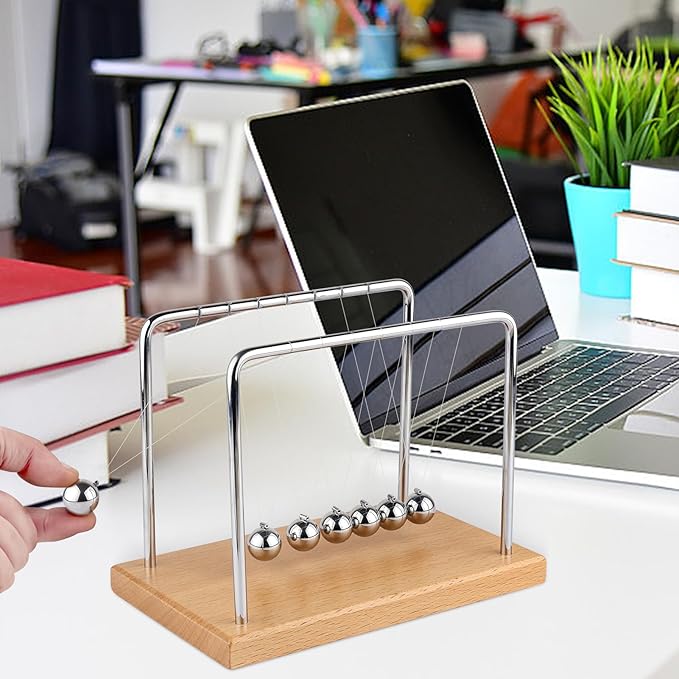 Newton's Cradle Balance Balls Fascinating Physics Gadget for Home and Office 7 Beads