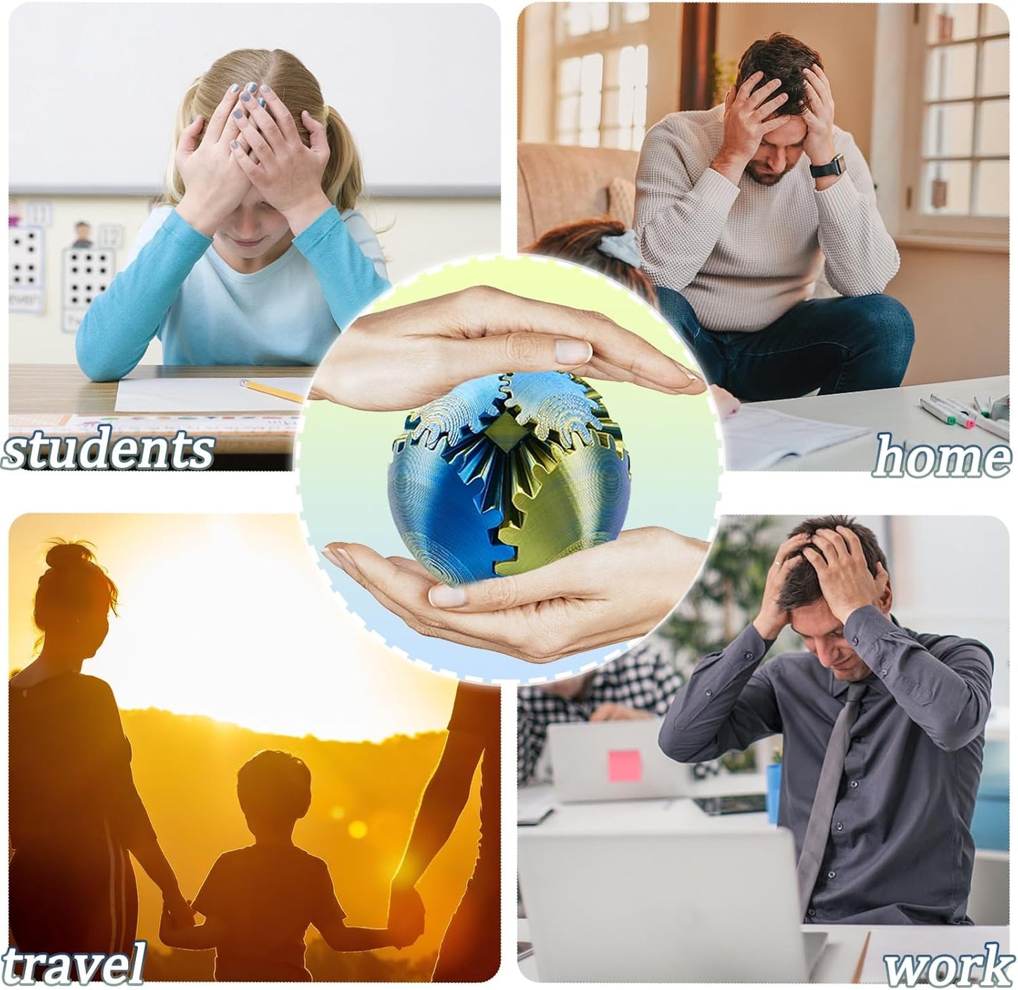 Gear Ball - Steampunk Spin Miracle Fidget, Fidget Gear Ball, 3D Printed Gear Ball Spin Ball Gear Fidget Toy, Hand Spin Ball for Stress and Anxiety (Purple)