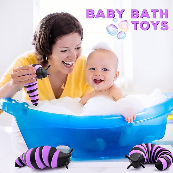 Cevioce Fidget Slug Toy, Sensory Slug Fidget Toy for Kids & Adults, 1 PC Cute Autism Sensory Toys for Autistic Children｜Great Birthday Gift for Girls Boys - Christmas Stocking Stuffers for Toddler