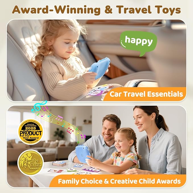 JoyCat Spanish & English Bilingual Talking Flash Cards for Toddlers 1-5, 454 Words with Durable Thick Cards, Easy to Slide in and Out, Speech Therapy Toys, Birthday Gifts for Boys Girls