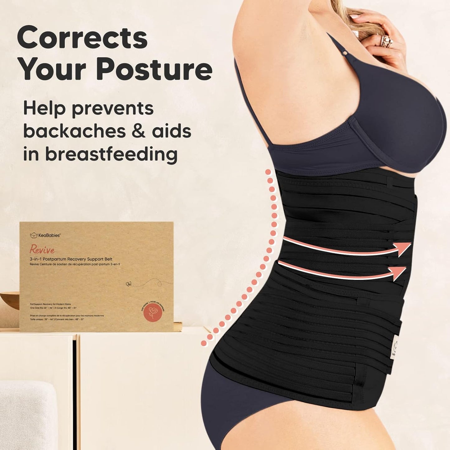 3 in 1 Postpartum Belly Support Recovery Wrap – Postpartum Belly Band, After Birth Brace, Slimming Girdles, Body Shaper Waist Shapewear, Post Surgery Pregnancy Belly Support Band (Midnight Black, M/L)