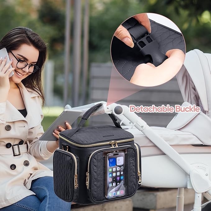 SFYBYHEART Breastmilk Cooler Travel Bag with Ice Pack for 6 Baby Bottles Up to 9 Ounce - Insulated Bottle bag for Daycare - Breastmilk Storage Bag - Baby Bottle Cooler Bag Attach to a Stroller