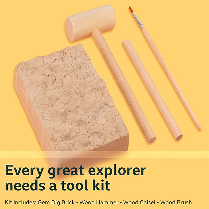 BBC Earth Excavate & Discover Gemstone Dig, Dig Up 9 Real Gemstones & Make Keychains, Rock Digging Excavation Kit, STEM Learning Kit, Kids Science Kit, Great 6 Year Old Boy Birthday Gift, Amazon Kids