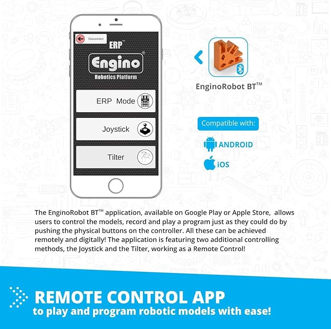 Engino Maker Pro Robotized 100 Models Set, Building Toys for Kids 10+, Discovering STEM Robotics, Engineering Kit, Coding STEM Project, Gift for Boys & Girls