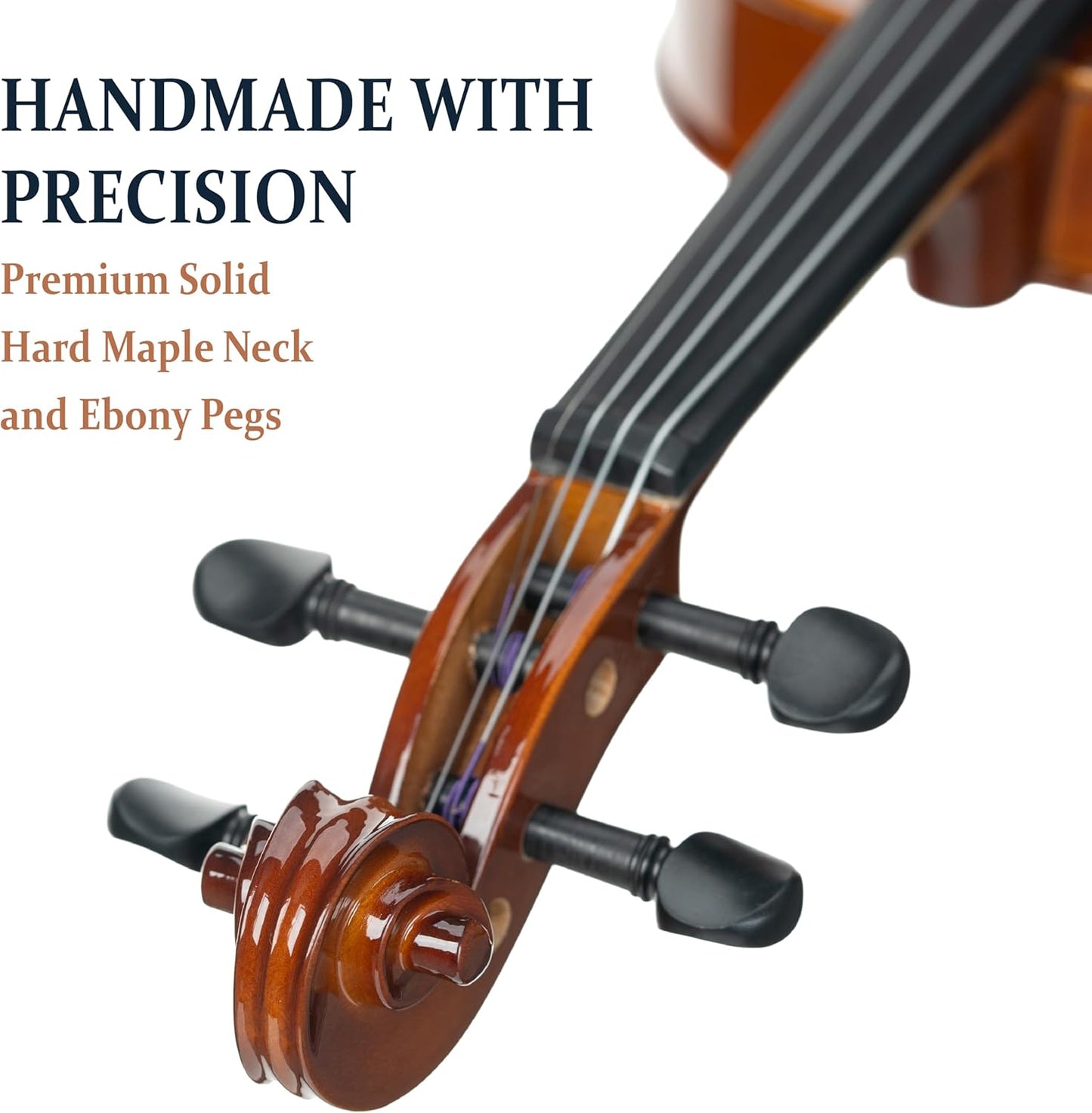 Cecilio 1/2 Violin Solidwood Violin with Hard Case, Bow, Rosin, Tuner, Shoulder Rest & Lesson Book – Ideal for Beginners