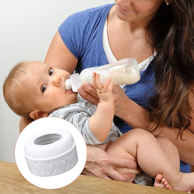 4pcs Bottle Nipple Collars Rings, Compatible with Dr. Brown's Narrow Plastic & Glass Bottles Bottles 4oz & 8oz No Leak or Spills Replacement Bottle Nipple Ring Collars Baby Feeding Accessories