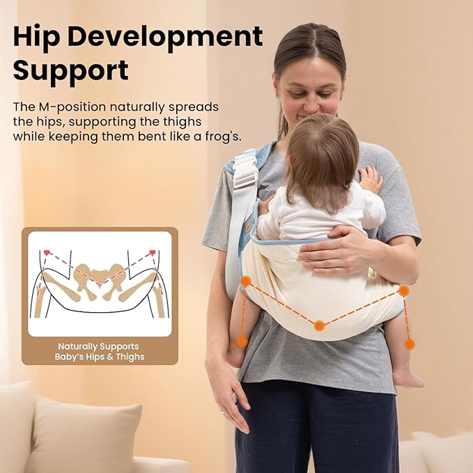 Baby Carrier Newborn to Toddler, Baby Sling Carrier, Toddler Carrier 25-60 lbs with Adjustable Straps, Soft Padded Edges, Lightweight and Travel-Friendly Newborn Baby Carrier