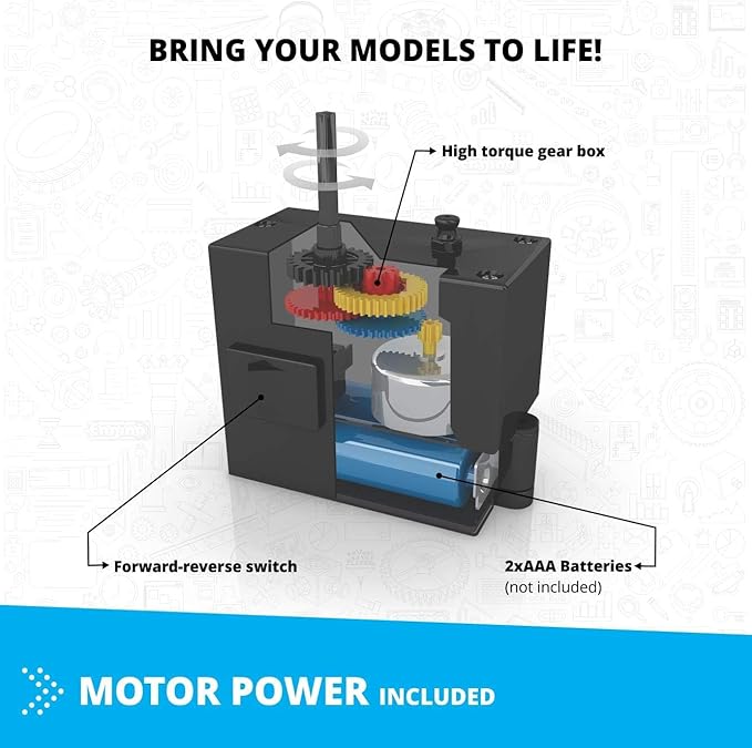 Engino Creative Engineering Kit, 60 Motorized Models for Kids 8+, Bulding Toys, STEM Projects for Young Inventors, Construction Toys, Models Powered by Motor, Gift for Boys & Girls