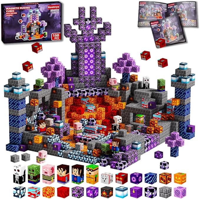 150Pcs Magnetic Building Blocks Set, Kids Sensory Toy for Toddlers STEM Learning, Construction Magnet Blocks Stacking Toy for Kids