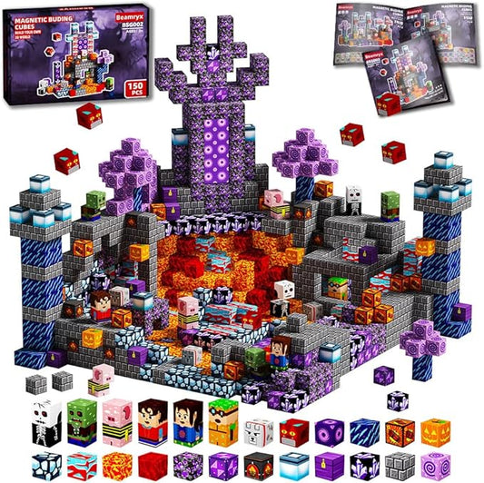 150Pcs Magnetic Building Blocks Set, Kids Sensory Toy for Toddlers STEM Learning, Construction Magnet Blocks Stacking Toy for Kids