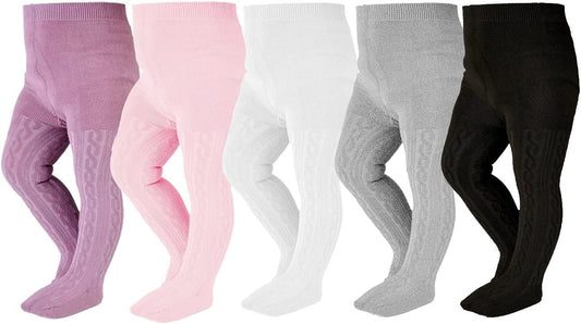 EPEIUS Baby Girl Tights Thick Cable Knit Leggings Stockings Cotton Pantyhose for Newborn Infant Toddler 3/4/5/6 Pack