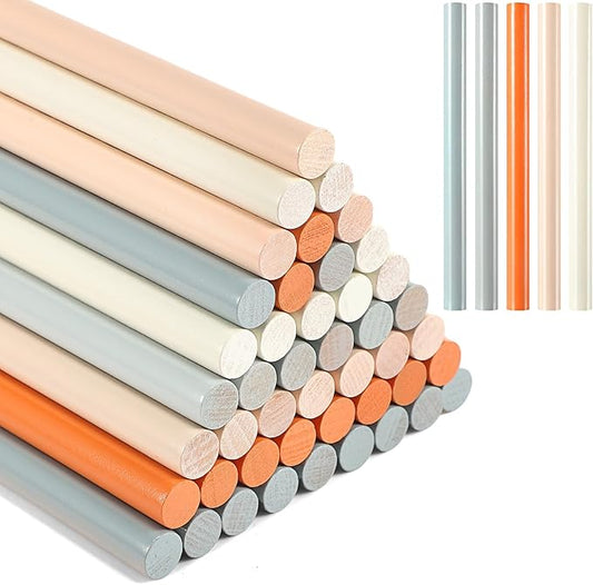 50 Pcs Rhythm Sticks for Kids Classroom Activities, 5 Colors 8 Inch Set of Music Sticks, Wooden Percussion Musical Instruments for Girls and Boys (Matte Color)