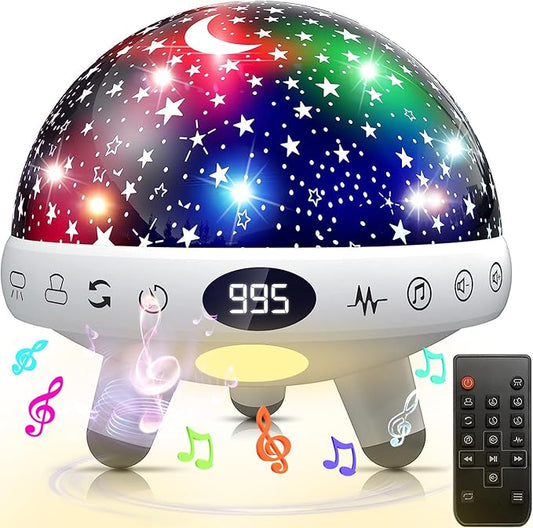 YACHANCE Kids Sound Machine with Night Light Projector,29 Soothing Sounds Baby Night Light Star Projector for Kids Room,White Noise Machine for Baby Sleeping Soother,Nursery Lamp,Bedroom Decor