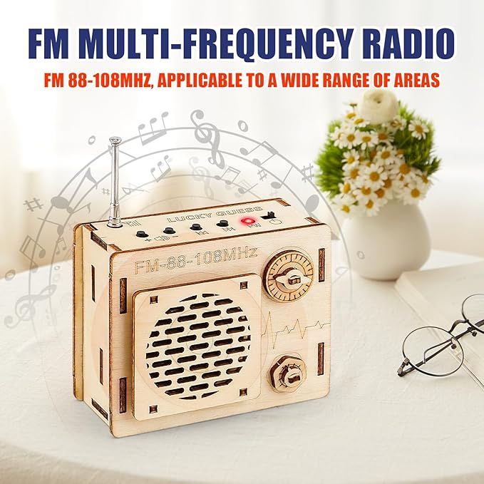 STEM Projects for Kids & Adults, FM 88-108 MHz Radio Toy Set, DIY Science Experiment Electronics Kit, Beginner's Starter Set, Idea Gifts for Teenage Boy Girl