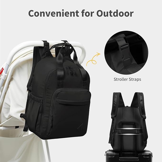 CEI-CEI Diaper Bag Backpack Large Baby Diaper Bag Water-resistant Travel Diaper Backpack for Boys Girls Newborn with Insulated Pockets, Changing Pad, Stroller Straps