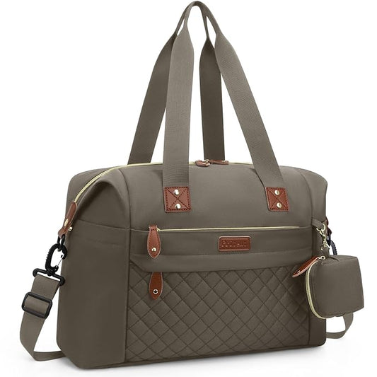 Diaper Bag Tote, Diaper Baby Bags with Pacifier Case, Shoulder Straps, Stroller Clips, Waterproof Large Mommy Maternity Travel Baby Bag for Mom and Dad, khaki, Medium