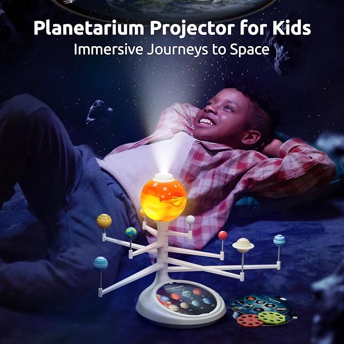 Science Can Solar System for Kids, Interactive Talking Solar System Model, STEM Planetarium Projector with 8 Planets, Space Toys Gift for Age 6-12 Boys & Girls, Classroom & Home Astronomy Learning