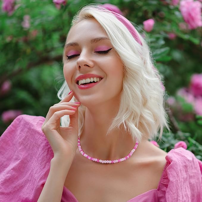 Funtopia Glass Beads for Bracelets 6mm, 1396pcs Bracelet Making Kit 34 Colors Glass Beads for Jewelry Making, Crystal Beads for Bracelets DIY Crafts with Spacer Beads and Charms