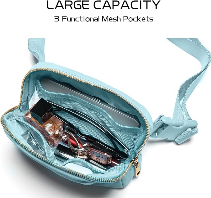 Gitus Gifts for 8 9 10 11 12 Year Old Girls Belt Bag Fanny Pack Crossbody Bags with Initial Letter Patch Cute Stuff Birthday Gifts for Teen Girls Women Personalized Trend Stuff (Icing Blue-V)