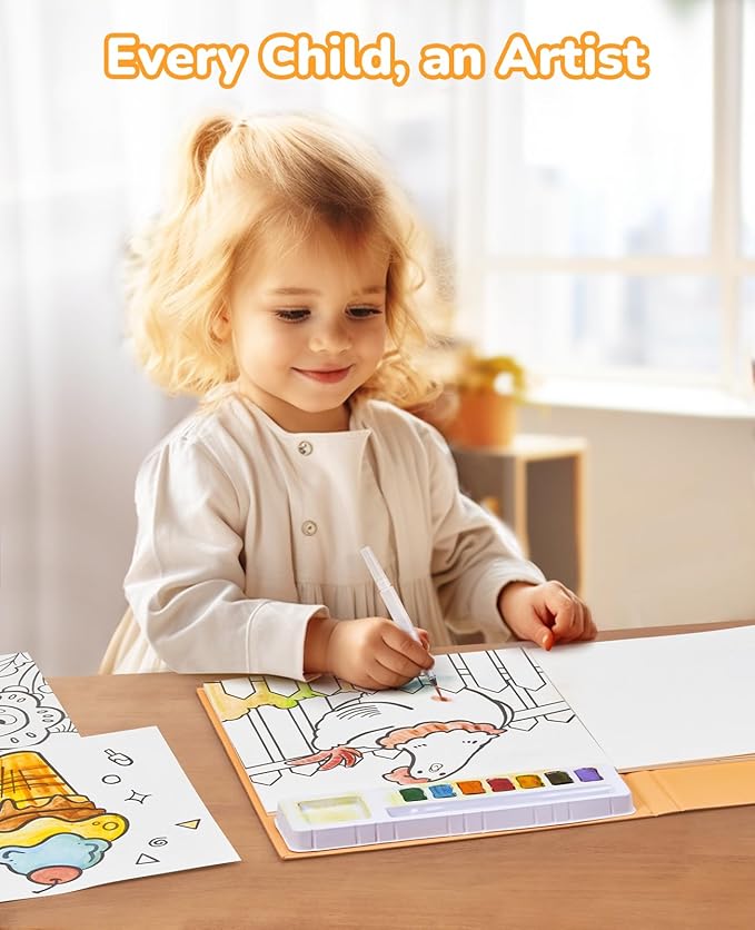 JoyCat Paint with Water Coloring Books for Toddlers, Watercolor Painting Sets for Kids Ages 3-5 4-8, Arts and Crafts Drawing Activities Toy Birthday Gift for Boys Girls (Common Knowledge)