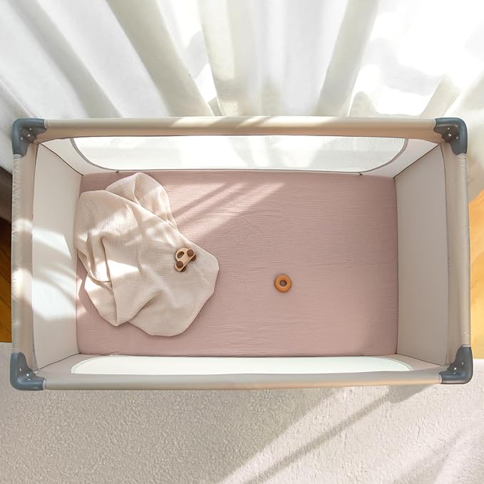lulumoon Pack N Play Sheets: Soft & Breathable Playard Sheets for Boys and Girls - Fitted for Most Pack N Play and Playard Mattress