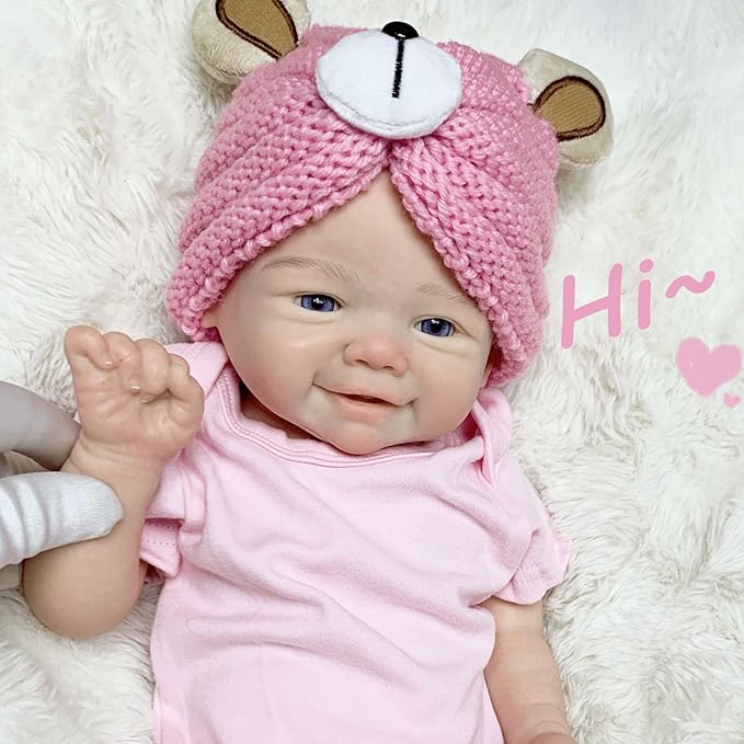 16 inch Soft Reborn Silicone Baby Doll Girl Open Mouth Realistic Newborn Baby Dolls That Look Real Babies Toy for Toddler