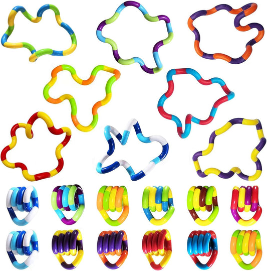30 PCS Tangles Quiet Fidgets Toys,Multicolor Fidget Toys for Adults,Kids-Sensory Items for Relaxation,Autism,Decompression-Squeeze, Twist, Chain Spinner Alternative Gift