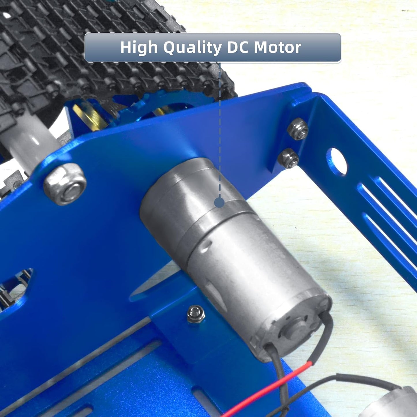 Tank Car Chassis with DC Geared Motor, Shock Absorbing Robot Chassis Full-Metal Robotic Moving Platform Track for RaspberryPi Arduino Jetson Microb DIY Maker Smart Robot Car Learning Kit