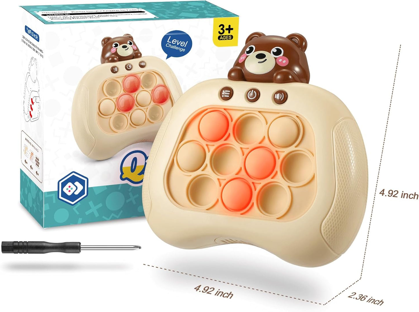 Push Game Console, Handheld Game for Kids 6-8 Years Old, Push Game, Bubble Pressure Glow Game, Autism Sensory Toy, Birthday Gift for Boys, Girls, Teens 8-12 Years Old.…